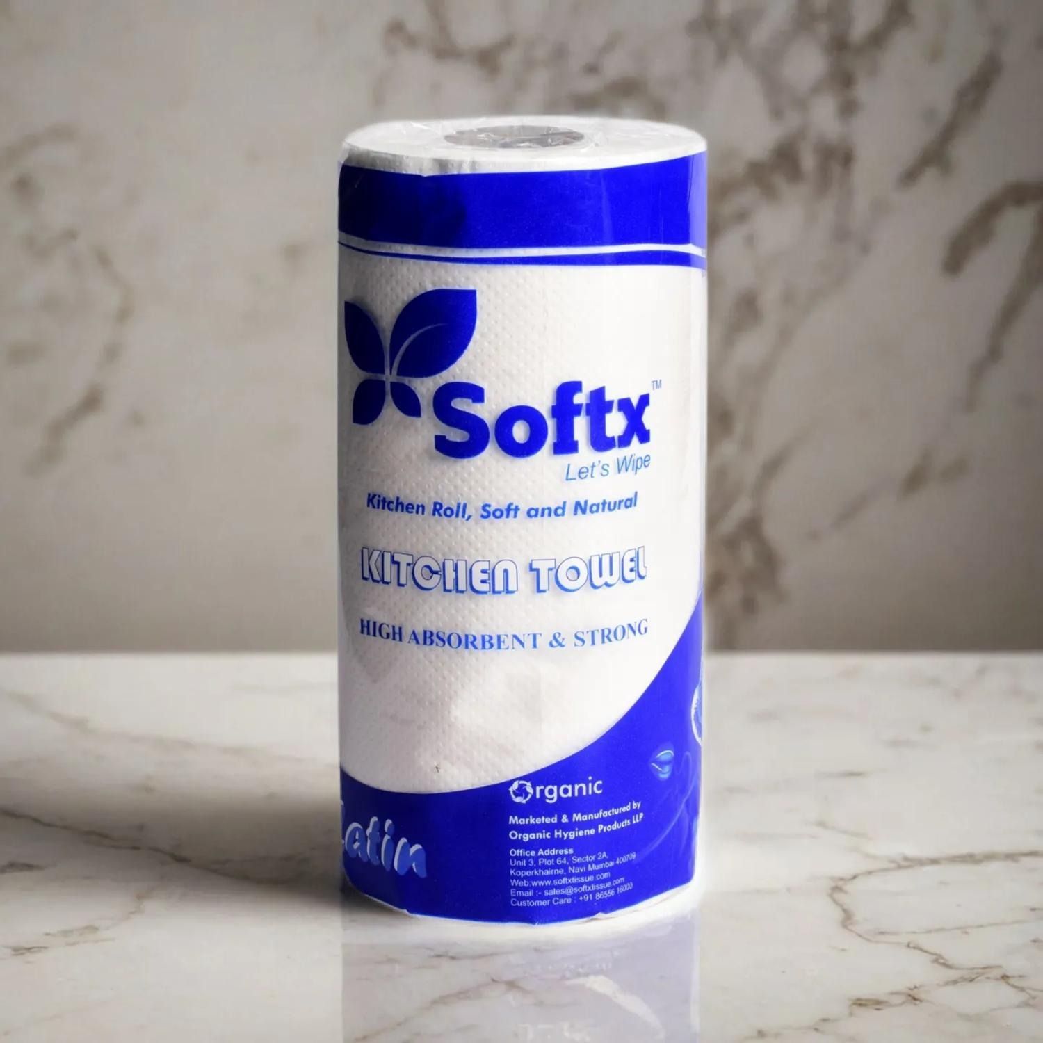 softx-Latin Kitchen Roll - Virgin Paper Kitchen Towel | Absorbent, Durable for Messy Kitchen Tasks